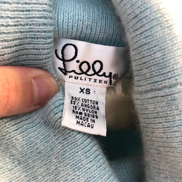 Lilly Pulitzer Light Blue Turtleneck Sweater, XS - Picture 4 of 7